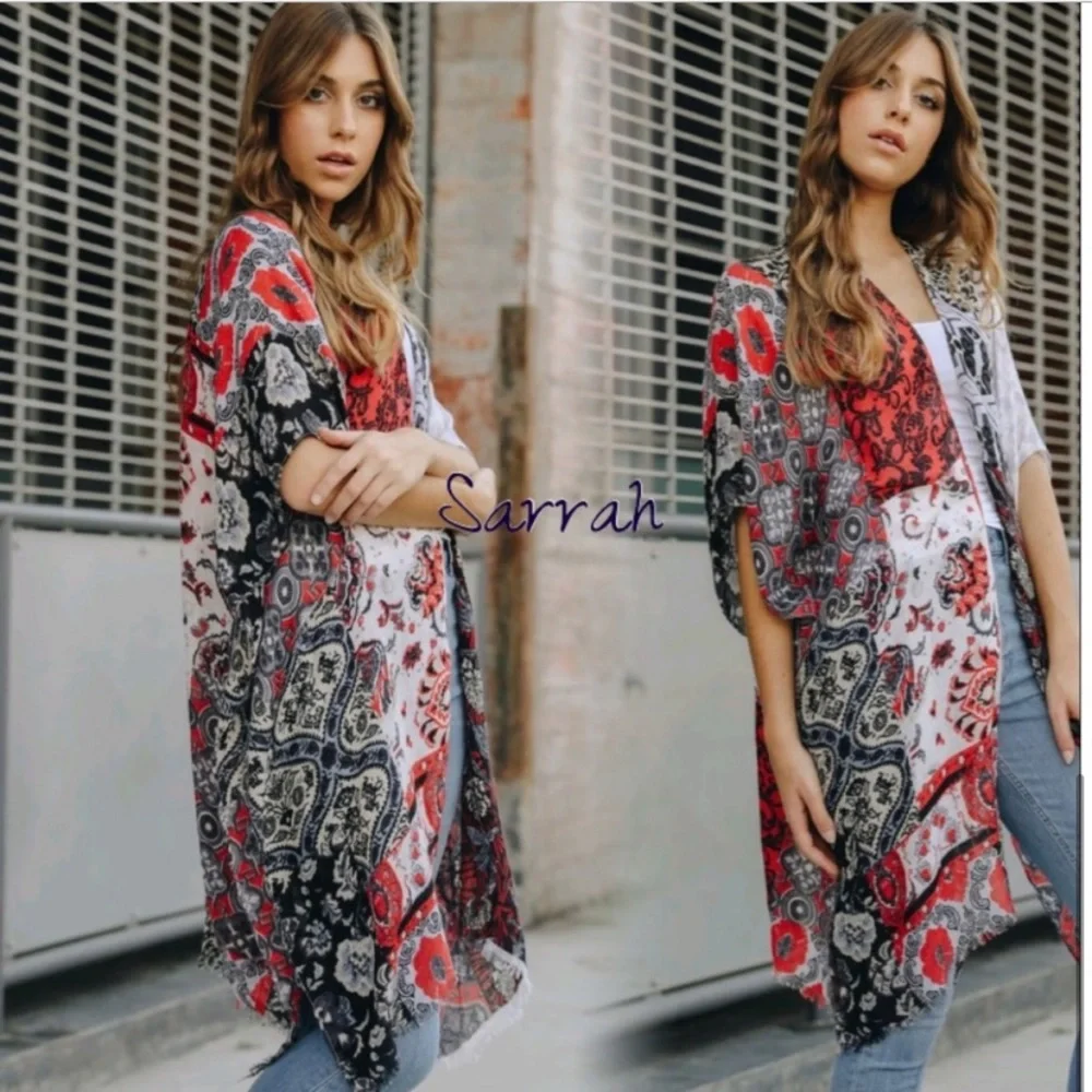 LAST 1 then sold out Boho Floral Patchwork Kimono Cardigan Wrap - Picture 2 of 7